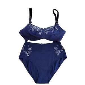 Conturelle Felina Lingerie Set 34C Small 5 Belle Jolie Blue Bra & Brief NWT